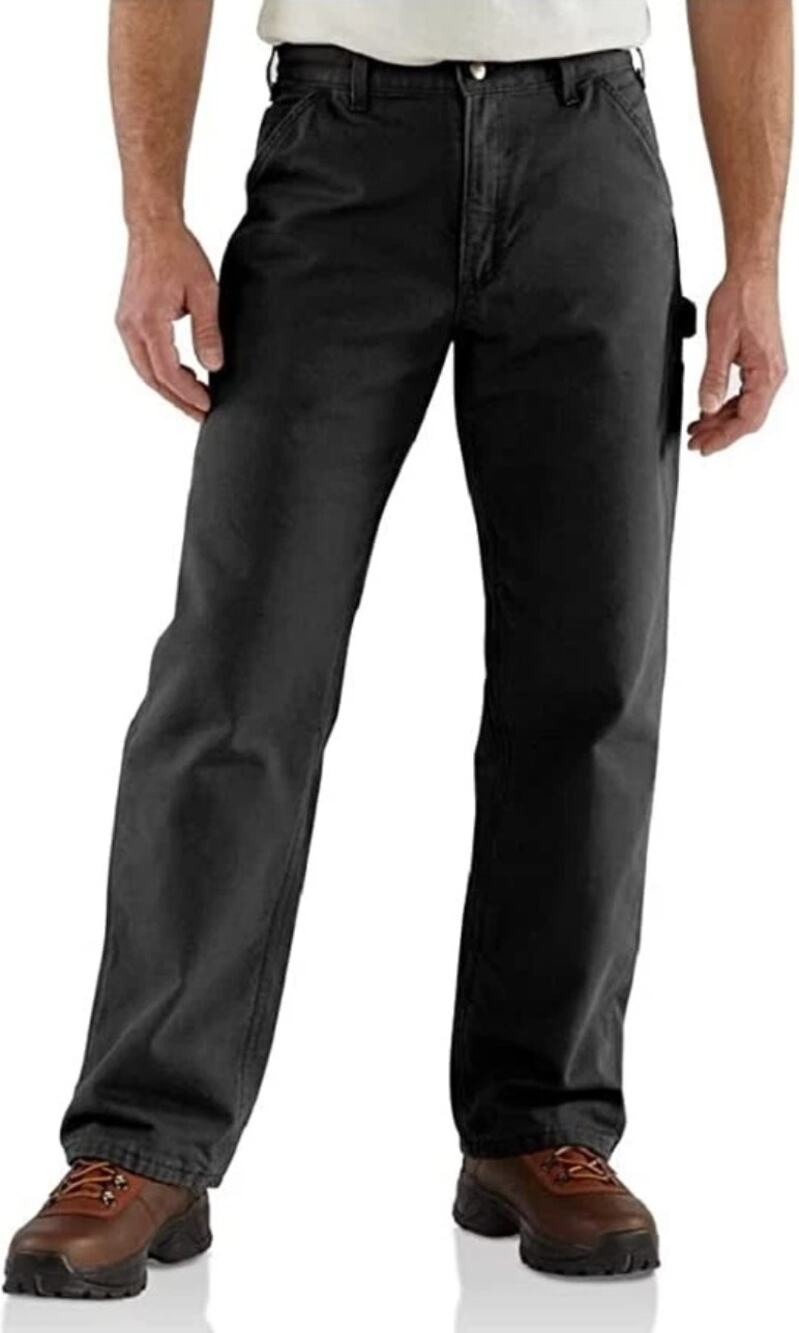 Carhartt NEW Loose Fit Washed Duck Flannel Lined Utility Work Pant Black 32 x 32